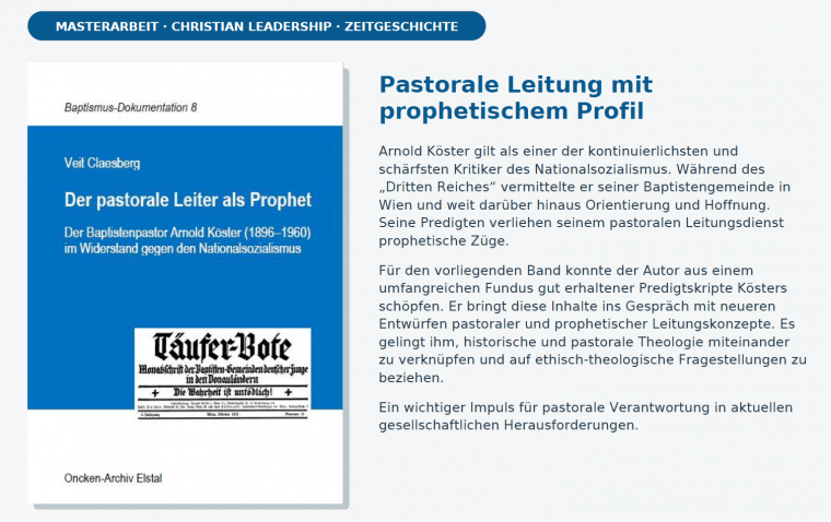 Der pastorale Leiter als Prophet (Arnold Köster)