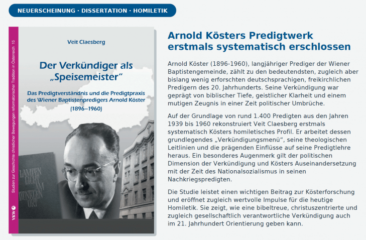 Buchcover und Inhaltsbeschreibung: Der Verkündiger als „Speisemeister“ von Veit Claesberg
